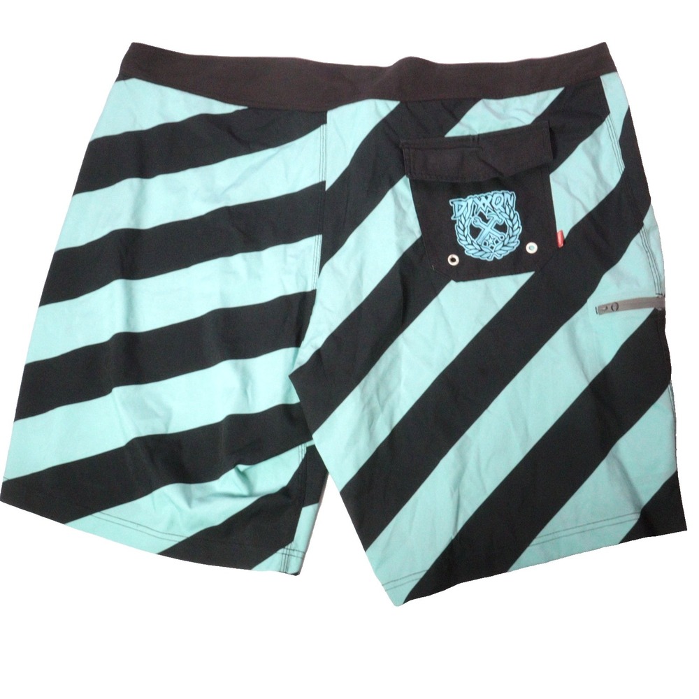 Dixxon Swim Shorts Mens 46 Blue Striped Unlined Swim Board Trunks Drawstrings - Picture 2 of 9
